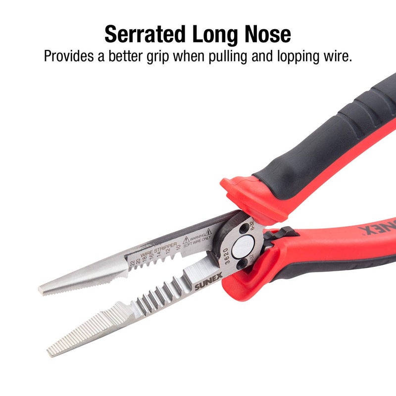 SUNEX TOOLS 3620 Needle Nose Electrician Pliers - Image 2